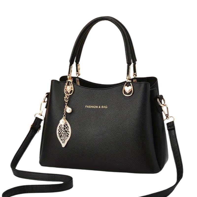 bolsa feminina tote grande maya com pingente preta