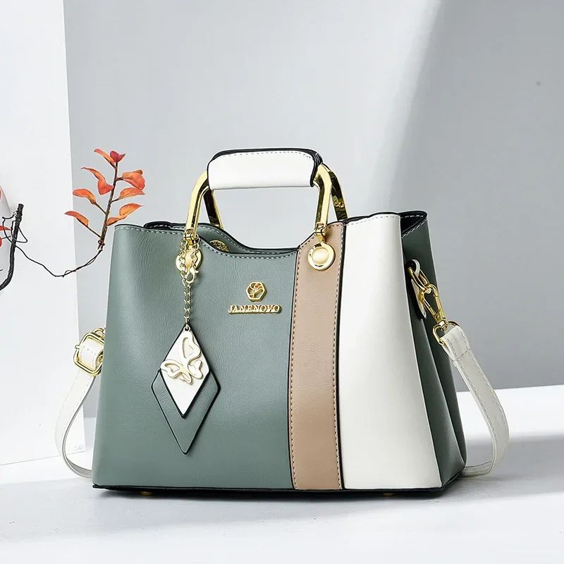bolsa feminina verde branca