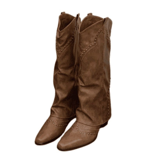 bota feminina estilo western marrom