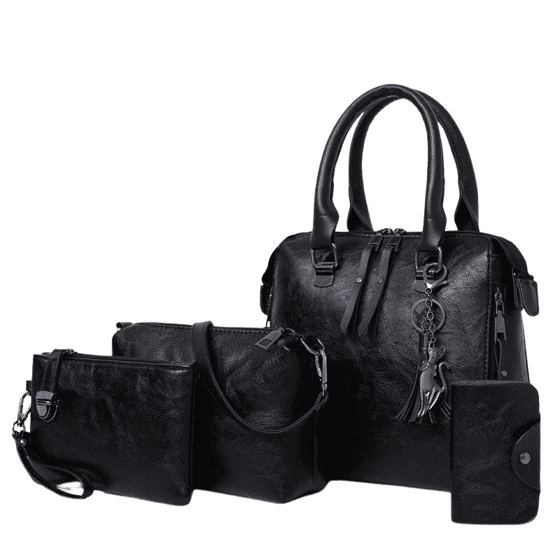 kit bolsa feminina preta 4 peças