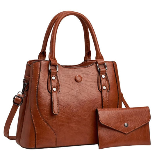 Bolsa Tote Feminina Grande mais Carteira cor marrom