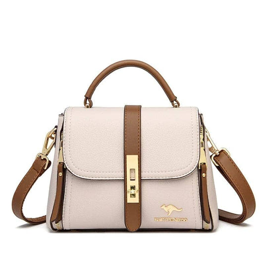 Bolsa 004 - Bolsa de Couro Sintético Feminina de Luxo Jeiza Bege