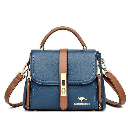 Bolsa 004 - Bolsa de Couro Sintético Feminina de Luxo Jeiza Azul