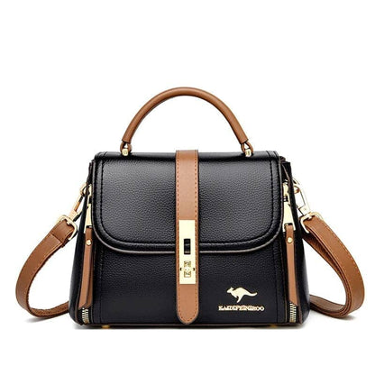 Bolsa 004 - Bolsa de Couro Sintético Feminina de Luxo Jeiza Preta
