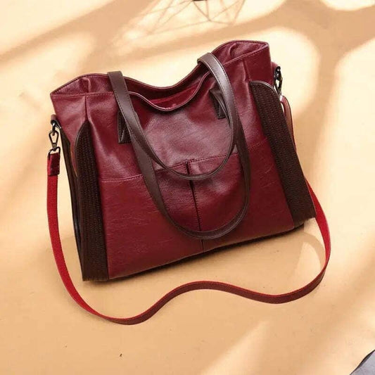  bolsa 001 - Bolsa de Couro Sintético Tiracolo Feminina Grande Soraya TecleOfertas Vermelha 38x15x32cm 
