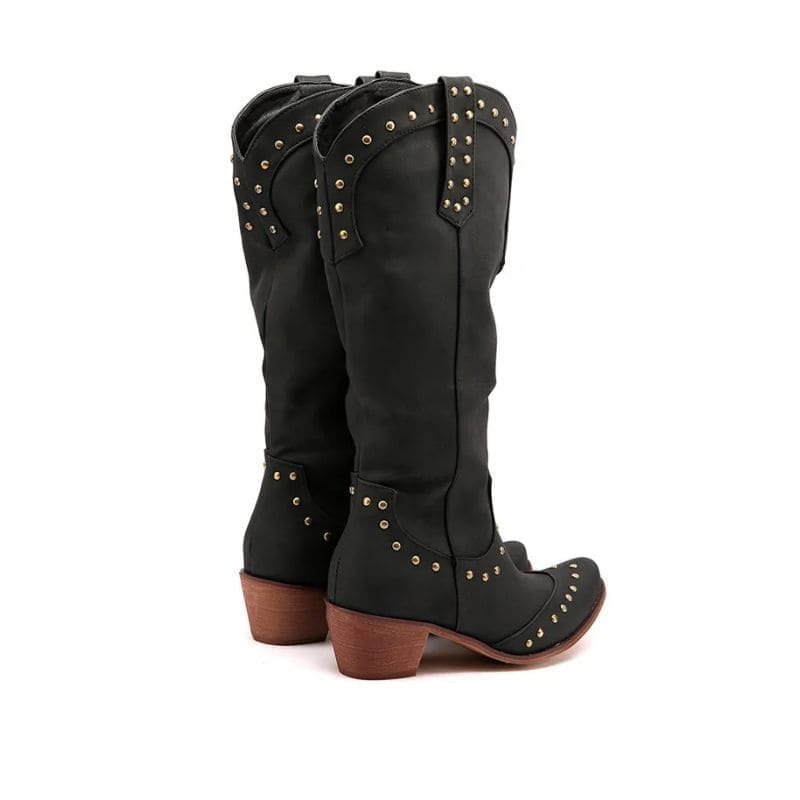 bota texana com rebites cor preta