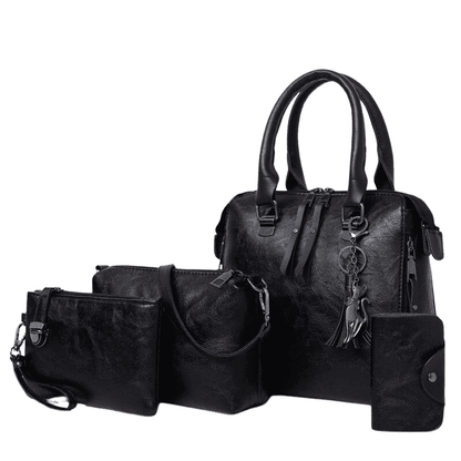 kit bolsa feminina preta 4 peças