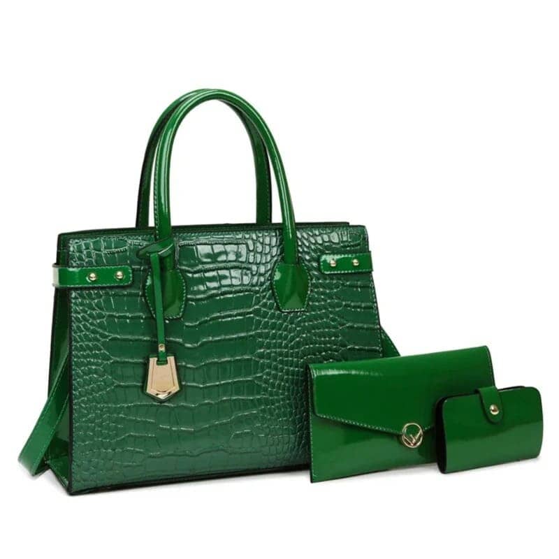 Bolsa 002 - Kit Bolsa Feminina Jade TecleOfertas Verde 